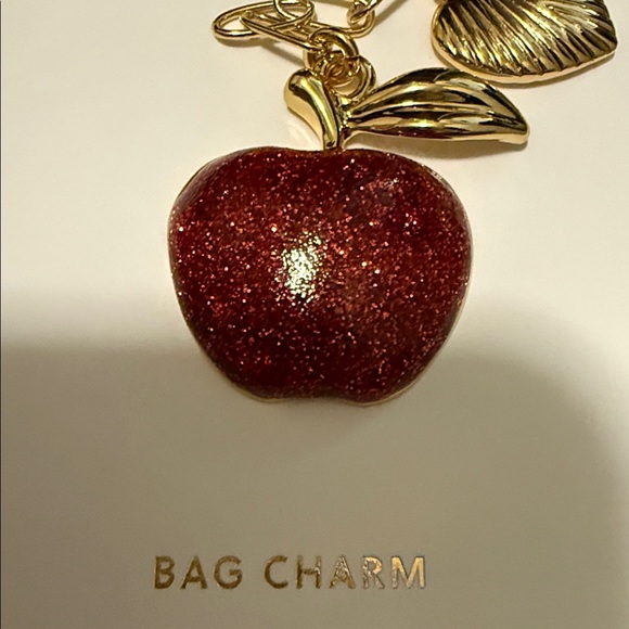 NWT J.Crew Gold and Red Apple Keychain/ Bag Charm - Picture 3 of 6